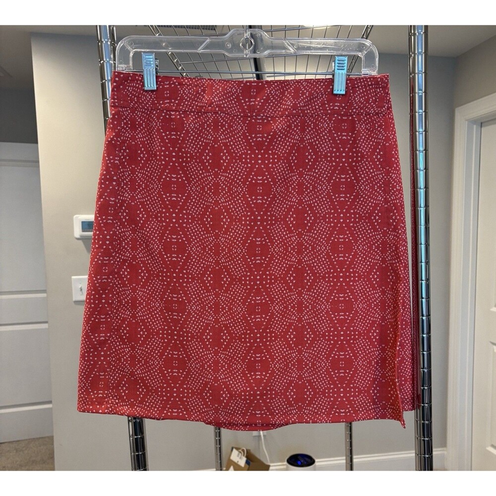Rip Skirt Hawaii Small Pink Geometric Knee Length Wrap Inside Pocket Rear Pleats